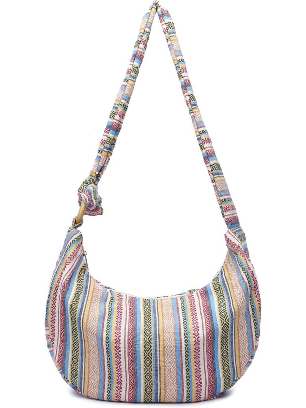 Women Hippie Crossbody Bag cloth boho Sling Bag Canvas Bohemian Hobo Hand Bags